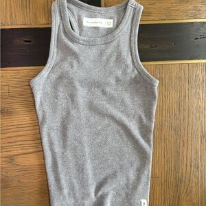 Abercrombie Kids Heather Gray Ribbed Top